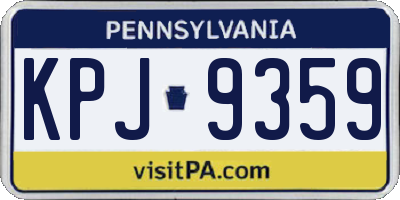 PA license plate KPJ9359