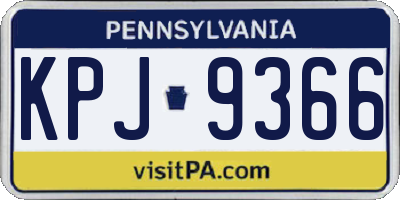 PA license plate KPJ9366