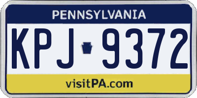PA license plate KPJ9372