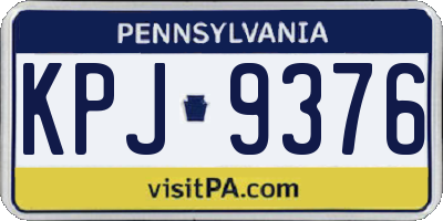 PA license plate KPJ9376