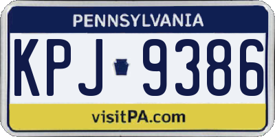 PA license plate KPJ9386