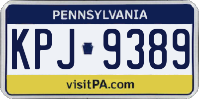 PA license plate KPJ9389