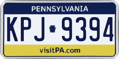 PA license plate KPJ9394