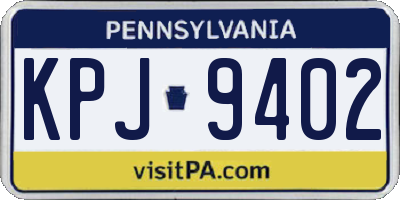 PA license plate KPJ9402