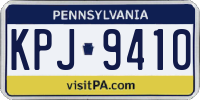 PA license plate KPJ9410