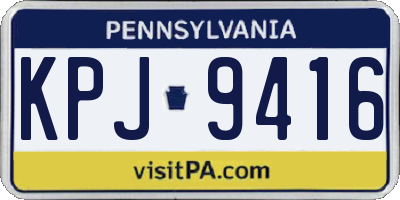 PA license plate KPJ9416