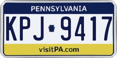 PA license plate KPJ9417