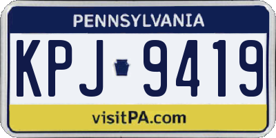 PA license plate KPJ9419