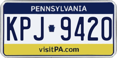 PA license plate KPJ9420