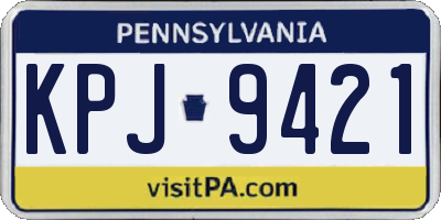 PA license plate KPJ9421