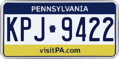 PA license plate KPJ9422