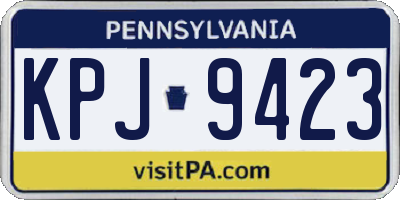 PA license plate KPJ9423