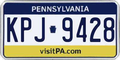PA license plate KPJ9428