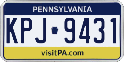 PA license plate KPJ9431