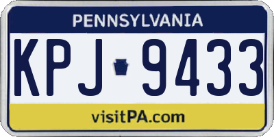 PA license plate KPJ9433