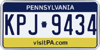 PA license plate KPJ9434