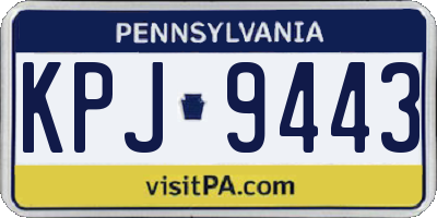 PA license plate KPJ9443