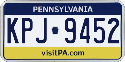 PA license plate KPJ9452