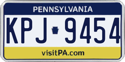 PA license plate KPJ9454