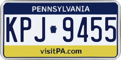 PA license plate KPJ9455