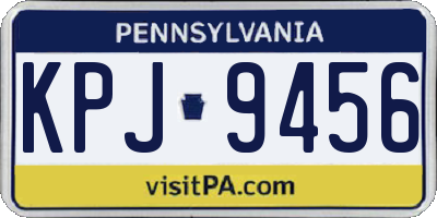 PA license plate KPJ9456