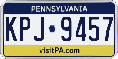 PA license plate KPJ9457