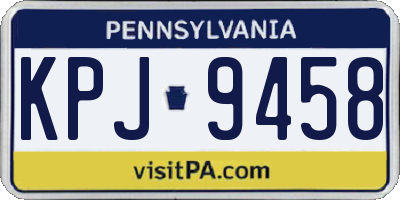 PA license plate KPJ9458