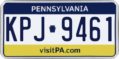 PA license plate KPJ9461