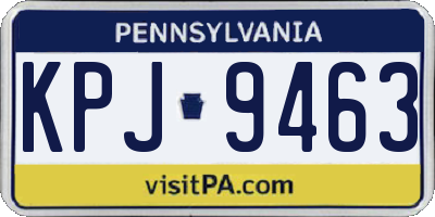 PA license plate KPJ9463