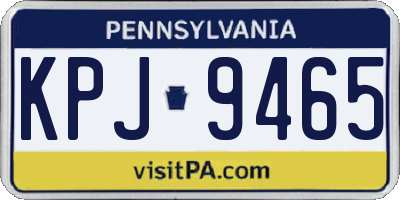 PA license plate KPJ9465