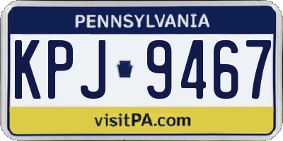 PA license plate KPJ9467