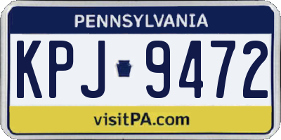 PA license plate KPJ9472
