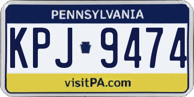 PA license plate KPJ9474