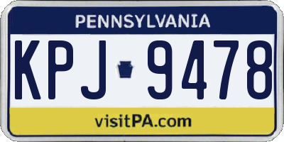 PA license plate KPJ9478