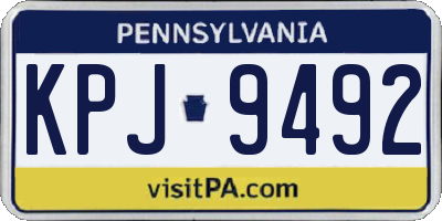 PA license plate KPJ9492