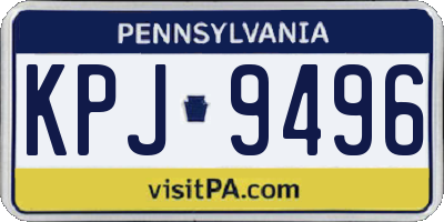 PA license plate KPJ9496