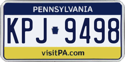 PA license plate KPJ9498