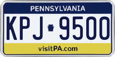PA license plate KPJ9500