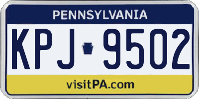 PA license plate KPJ9502