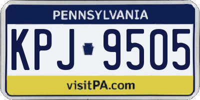 PA license plate KPJ9505