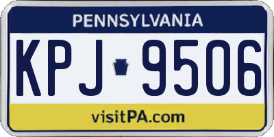 PA license plate KPJ9506