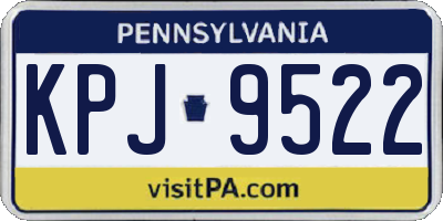 PA license plate KPJ9522