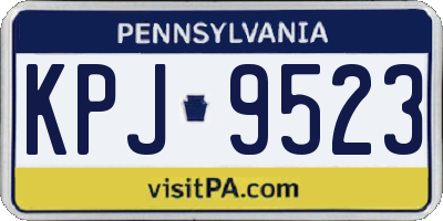 PA license plate KPJ9523