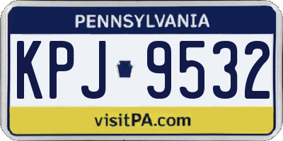 PA license plate KPJ9532