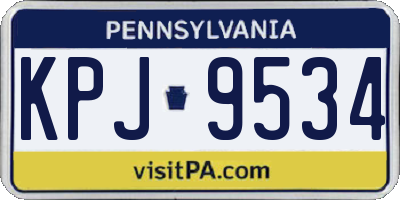 PA license plate KPJ9534