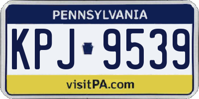PA license plate KPJ9539
