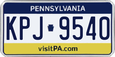PA license plate KPJ9540