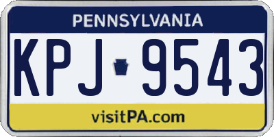 PA license plate KPJ9543