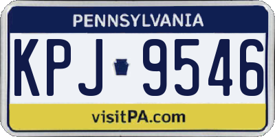 PA license plate KPJ9546