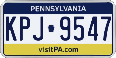 PA license plate KPJ9547